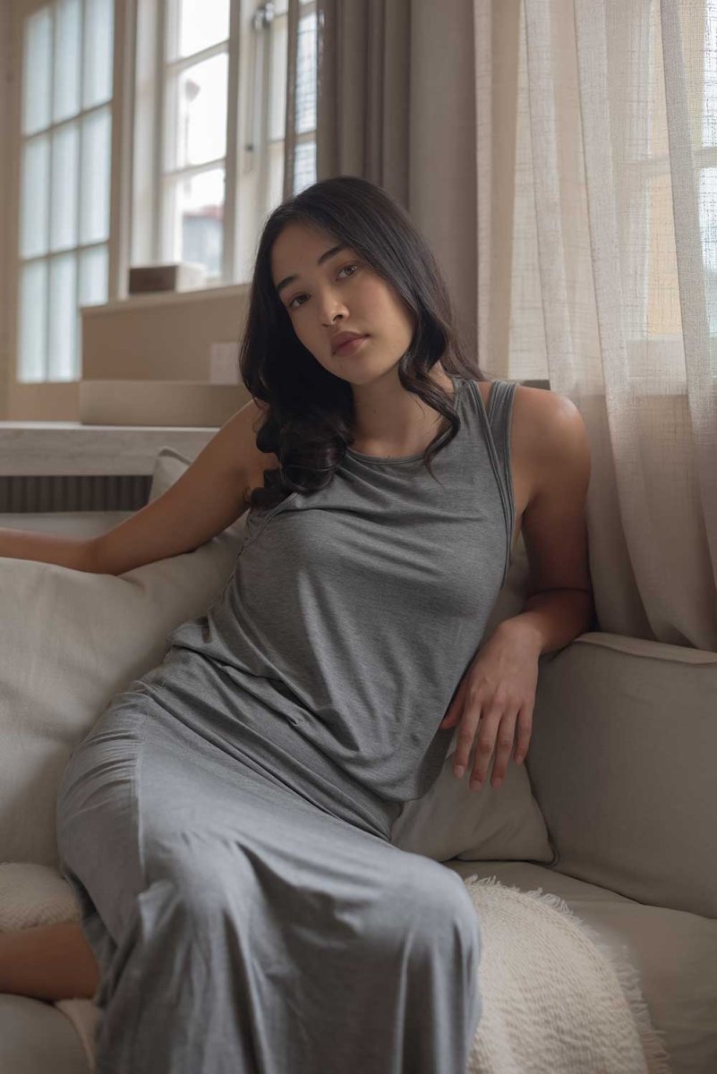 Cloud Cutaway Tank in Heather Grey - Esse-XS--