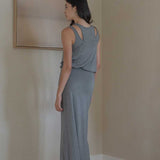 Cloud Cutaway Tank in Heather Grey - Esse-XS--