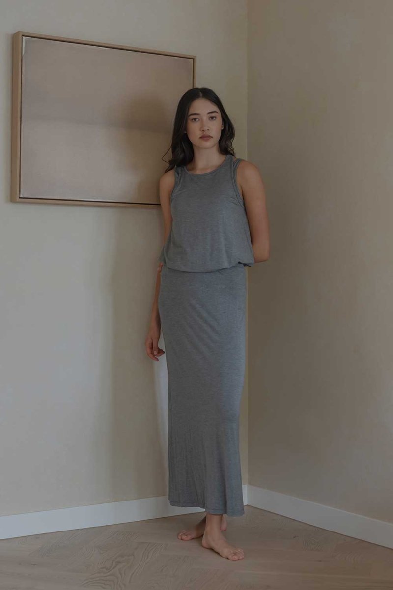 Cloud Cutaway Tank in Heather Grey - Esse-XS--