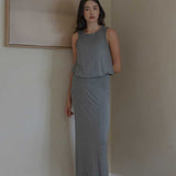 Cloud Cutaway Tank in Heather Grey - Esse-XS--