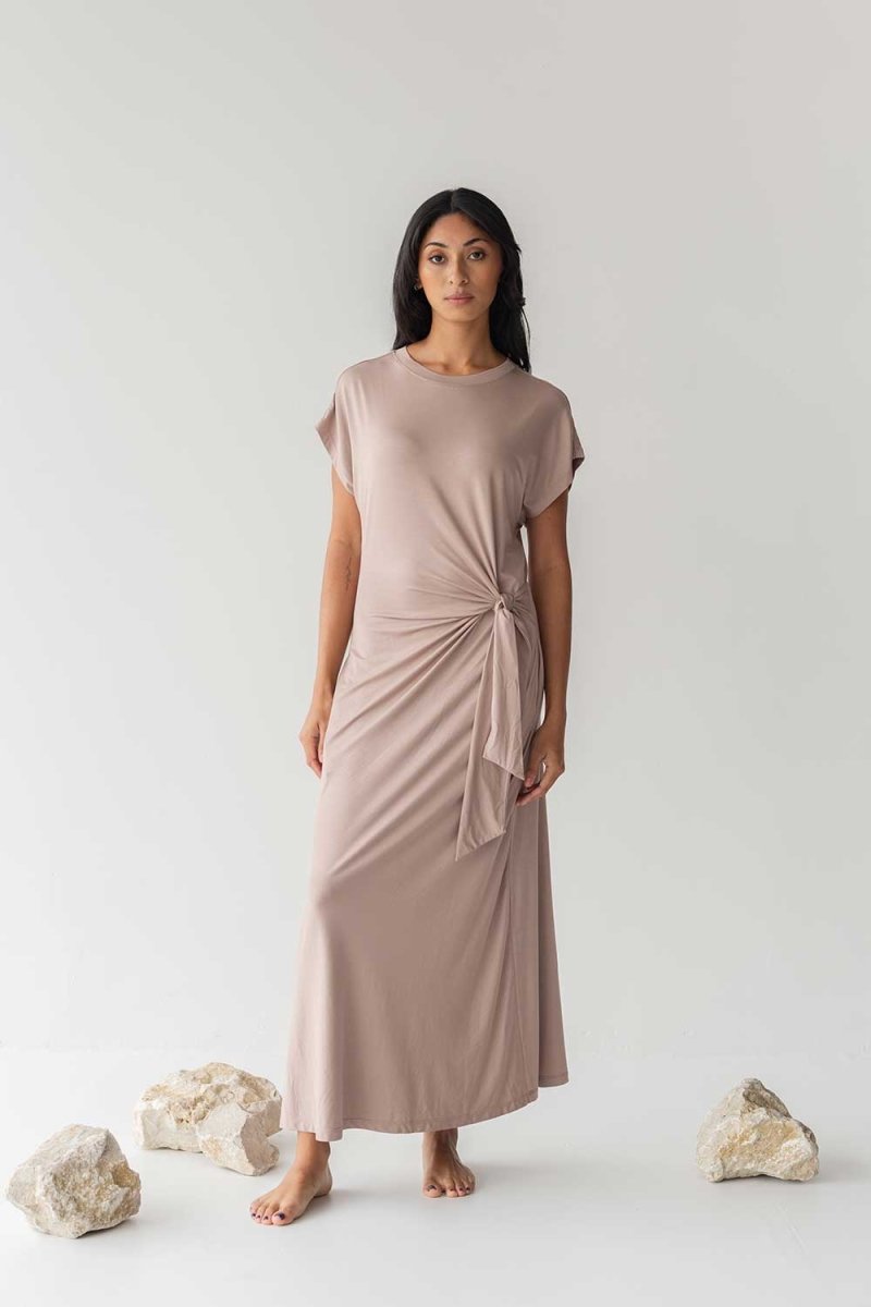 Cloud Dress with Side Tie in Blush - Esse-XXS--