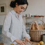 Cocoon Shirt in Stripes - Esse-Sky Blue-XS-