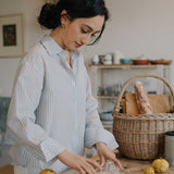 Cocoon Shirt in Stripes - Esse-Sky Blue-XS-