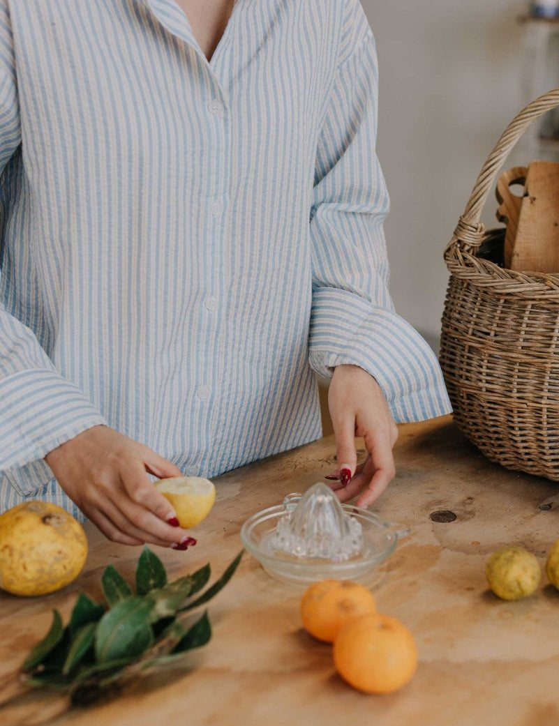 Cocoon Shirt in Stripes - Esse-Sky Blue-XS-