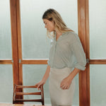 Cocoon Shirt in Stripes - Esse - Sky Blue - XS -