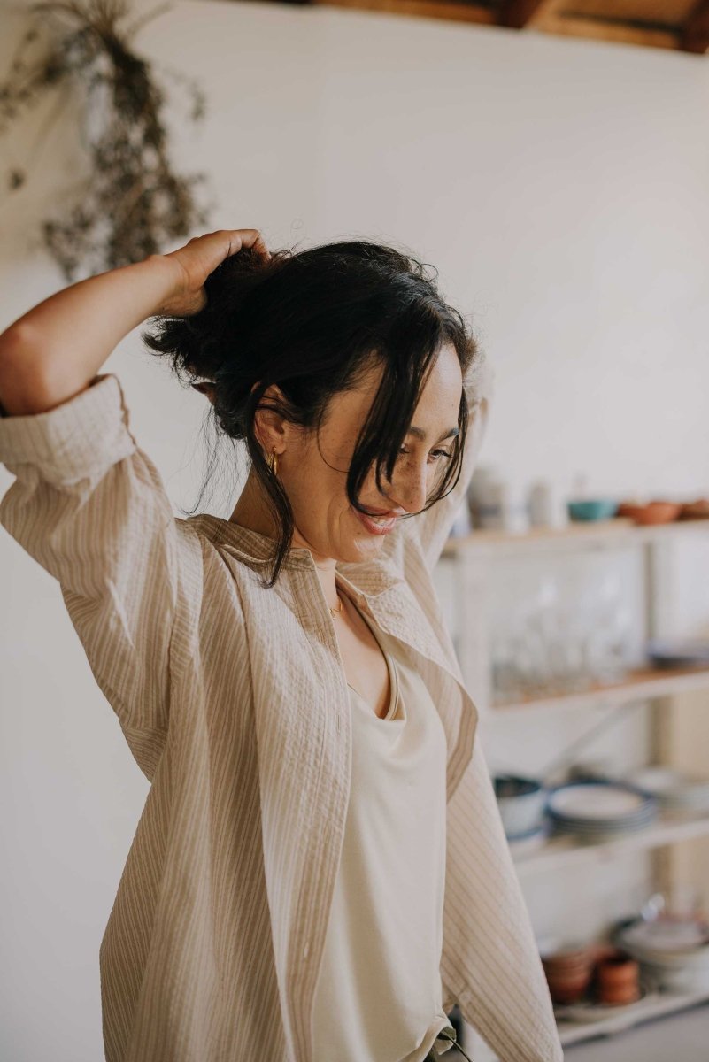 Cocoon Shirt in Stripes - Esse-Warm Sand-XS-