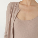 Cropped Cardigan in Boucle in Warm Sand - Esse - S -
