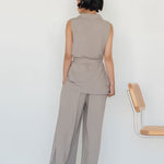 Elongate Elastic Pants in Taupe - Esse - XS - Regular -