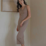 Knit Bateau Neckline Dress - Esse-Warm Sand-XS-
