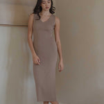 Knit Bateau Neckline Dress - Esse-Warm Sand-XS-