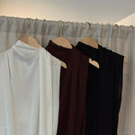 Knit Scarf Blouse - Esse - Black - XS -