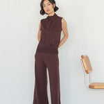 Knit Scarf Blouse - Esse - XS - Black -