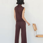 Knit Scarf Blouse - Esse - XS - Black -