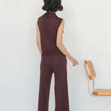 Knit Scarf Blouse - Esse - XS - Black -