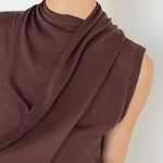 Knit Scarf Blouse - Esse - XS - Black -