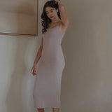 Knit Spaghetti Dress - Esse-Warm Sand-XS-