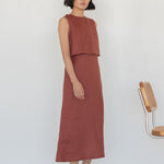 Linen Open Back Dress (Launching in Drop II) - Esse - Terracotta - XXS -
