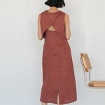 Linen Open Back Dress (Launching in Drop II) - Esse - Terracotta - XXS -