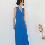 Maxi Dress with Darts - Esse - Electric Blue - S -