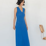 Maxi Dress with Darts - Esse - Electric Blue - S -
