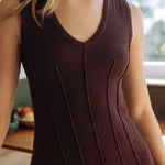 Maxi Dress with Darts - Esse - Mocha - S -