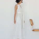 Organic Cotton Maxi Dress in White Denim - Esse - XS -