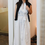 Organic Cotton Maxi Dress in White Denim - Esse - White Denim - XS -