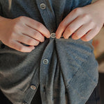 Silk Cashmere Asymmetrical Cardigan - Esse - S - Black -