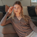 Silk Cashmere Asymmetrical Cardigan - Esse - S - Black -