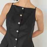 Tailored Waistcoat in Linen - Esse - Chalk - XXS -