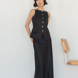 Tailored Waistcoat in Linen - Esse - Chalk - XXS -