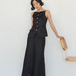 Tailored Waistcoat in Linen - Esse - Chalk - XXS -