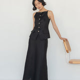 Tailored Waistcoat in Linen - Esse - Chalk - XXS -