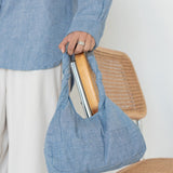 Twist and Turn Mini Denim Hobo Bag - Esse - Denim -