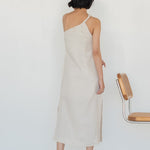 Twist and Turn Toga Dress in Linen (Launching in Drop II) - Esse - Chalk - XS -