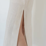 Twist and Turn Toga Dress in Linen (Launching in Drop II) - Esse - Chalk - XS -