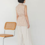 Wrap Vest in Floral Appliqué - Esse - Blush - XXS -