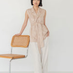 Wrap Vest in Floral Appliqué - Esse - Mint - XXS -