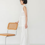 Wrap Vest in White Denim - Esse - White - XS -