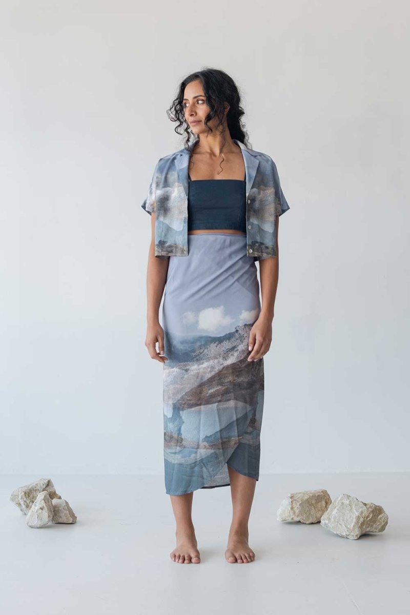 Cropped Shirt - Mountain Print - Esse-Print-XS-