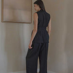 Elongate Elastic Pants in Black - Esse-XXS--