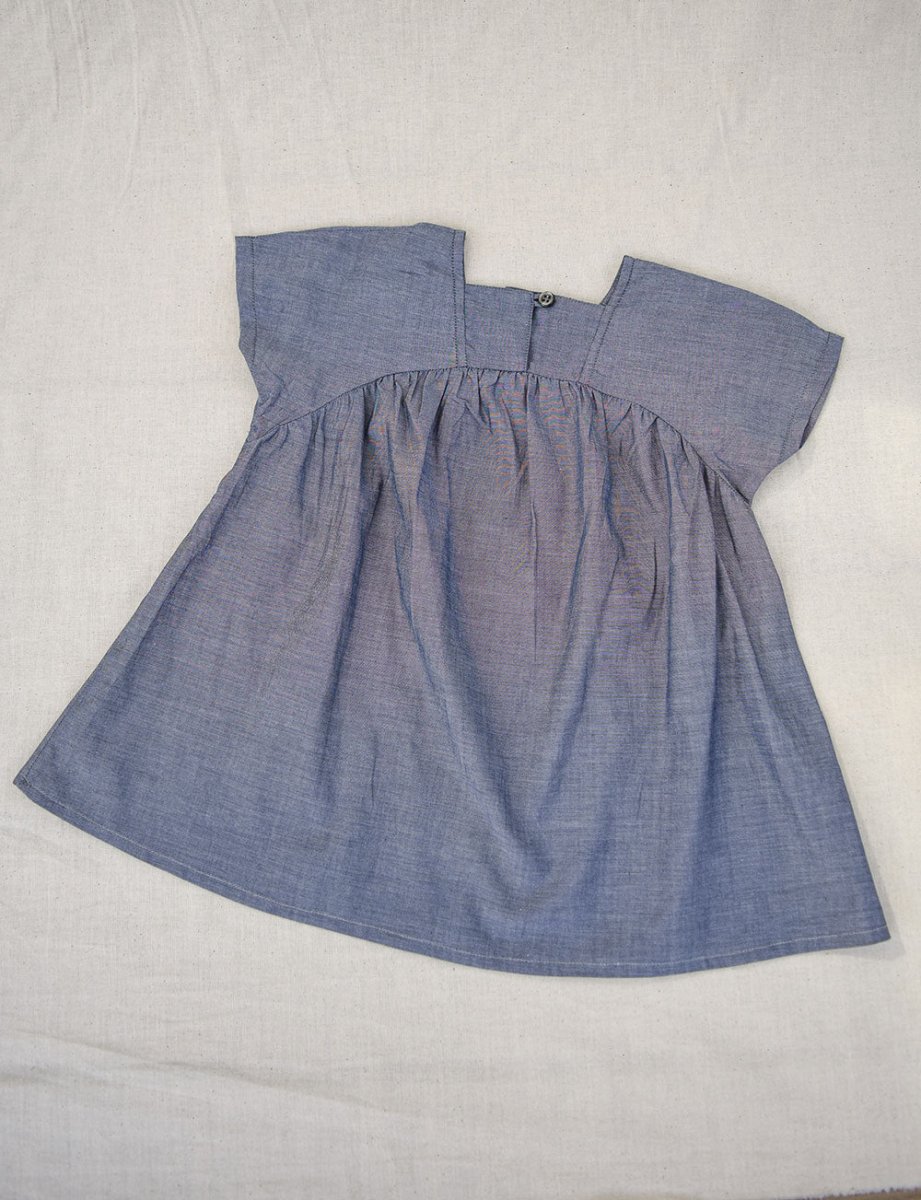for Pēpi Dress with Curved Back Yoke - Esse-Pigeon Blue-3-6 M-