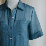 Lumen Shirt Dress - Esse-Pacific Blue-XXS (MTO)-None / Options 1 - 2