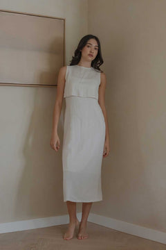 Open Back Dress - Esse-Chalk-XS-