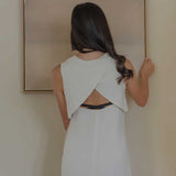 Open Back Dress - Esse-Chalk-XS-