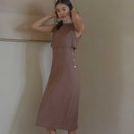 Open Back Dress - Esse-Mocha-XS-