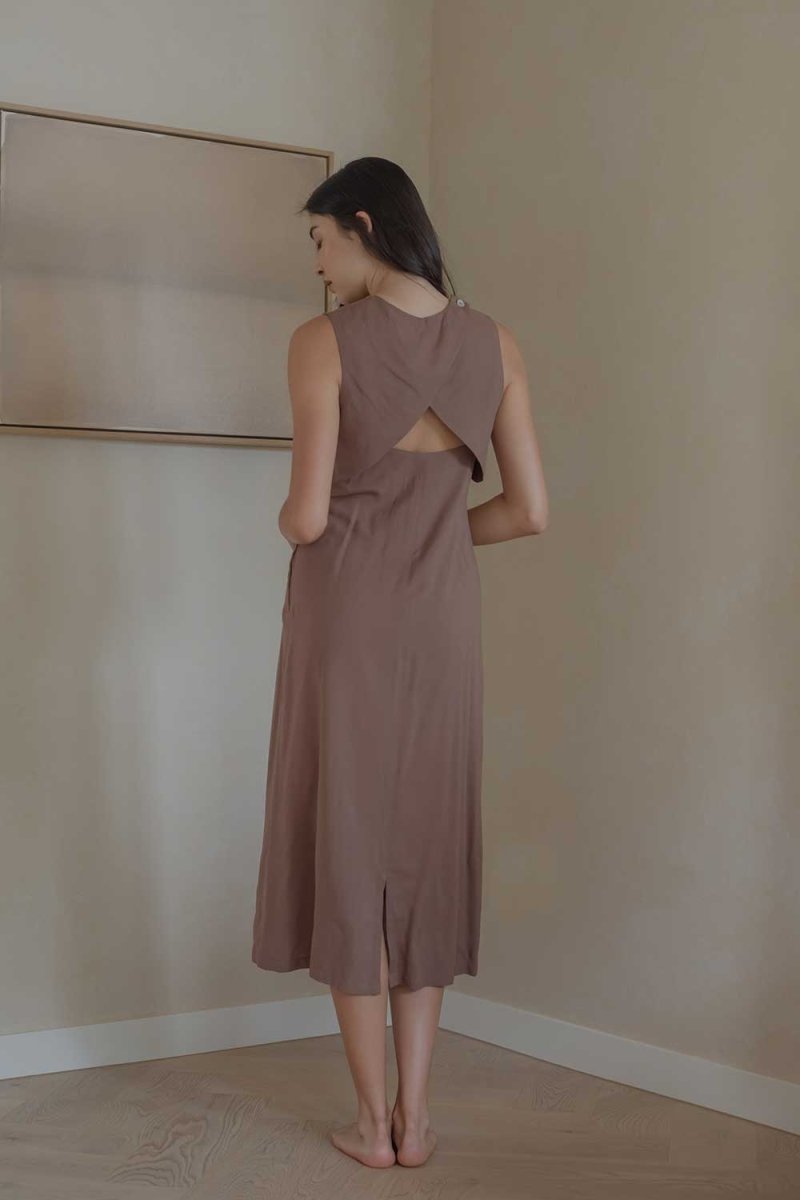 Open Back Dress - Esse-Mocha-XS-