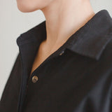 Organic Cotton Button-up Jumpsuit - Esse-Black-XXS-