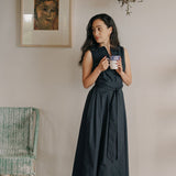 Organic Cotton Maxi Dress - Esse-Nautical Blue-XS-