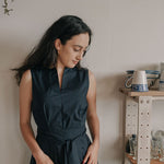 Organic Cotton Maxi Dress - Esse-Nautical Blue-XS-